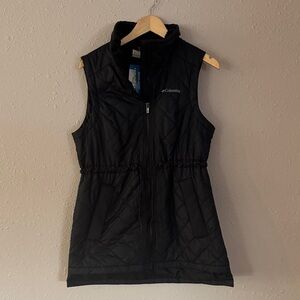 Columbia Black Quilted Vest with Zip Front